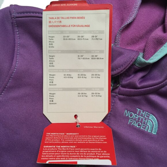 North Face Toddler Full Zip Hoodie Jacket Blue / Orange Size 6-12 Months - Picture 9 of 15